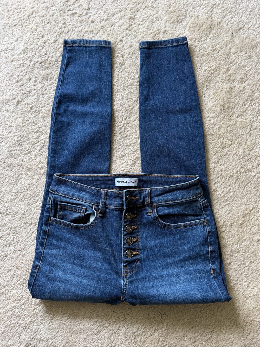 Studio Blue Button Fly Jeans Size 27